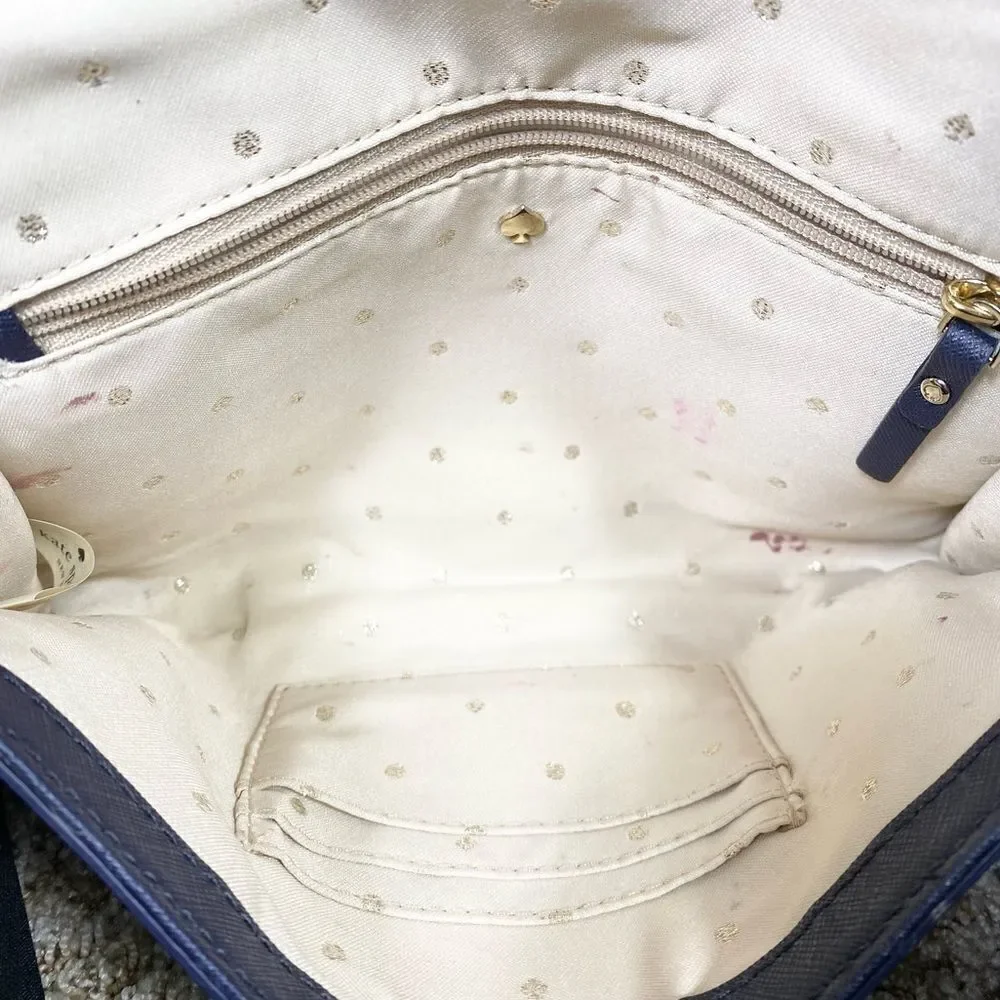Kate Spade New York Eva Davies Mews Bow Offshore Navy Blue Clutch Purse
